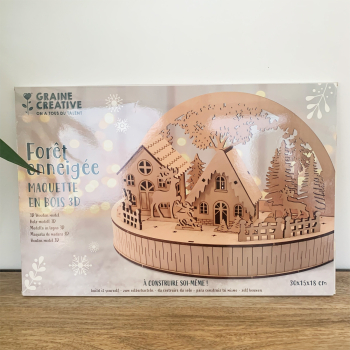 Maquette 3D en bois - Forêt enneigée