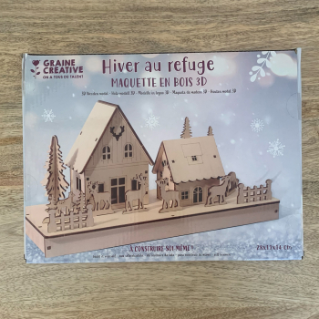 Maquette 3D en bois - Hiver au refuge