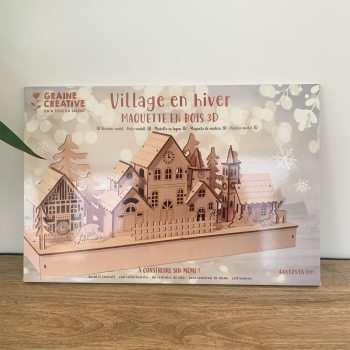 Maquette 3D en bois - Village d'hiver