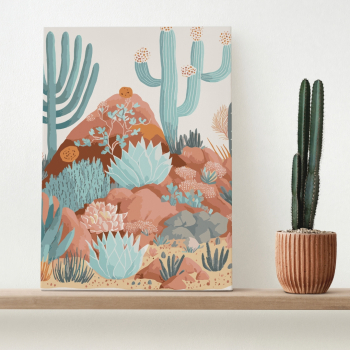 Peinture par numéros 20x30 cm - Cactus