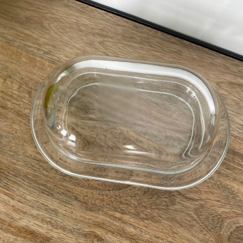 Beurrier oval en verre