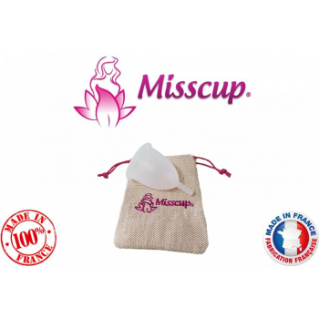cup menstruelle MISSCUP® grande taille fabrication 100% française avec pochette et notice offerte