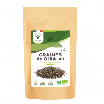 Graines de Chia Bio - Superaliment - Graines de Qualité Premium - Conditionné en France - Vegan - Certifié par Ecocert - BIOPTIMAL - 400g