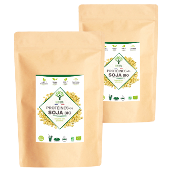 Protéine de Soja Bio - 90% Protéines - Poudre de Fève de Soja - Conditionné en France - Vegan - Certifié écocert - 3kg