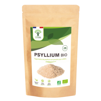 Psyllium Bio - Téguments de Psyllium en Poudre - Digestion Transit - Conditionné en France - Vegan - Certifié écocert - 1kg