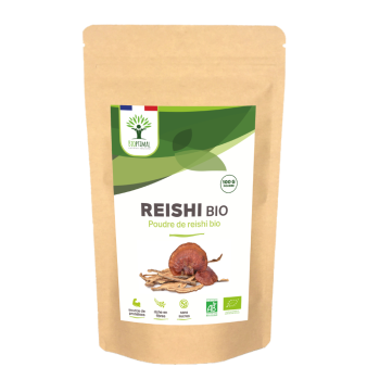 Reishi bio - Superaliment - Poudre de Reishi - Cholestérol Immunité - Conditionné en France - Vegan - Certifié écocert - 100g