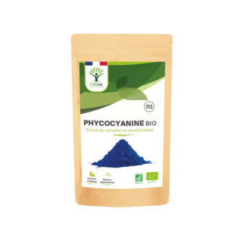 Phycocyanine Bio - Extrait Spiruline Bleue en Poudre - Colorant Alimentaire - Conditionné en France – Certifié écocert - 50g