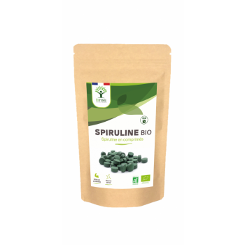 Spiruline Bio - Complément alimentaire - Protéines Phycocyanine Fer - Conditionné en France - Vegan - Certification Ecocert - 150 Comprimés