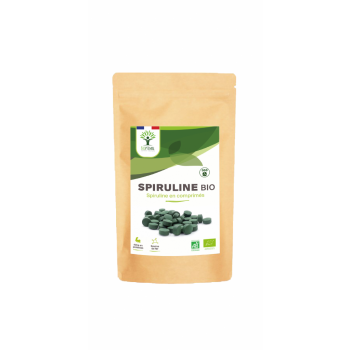  Spiruline Bio - Complément alimentaire - Protéines Phycocyanine Fer - Conditionné en France - Vegan - Certifié écocert - 300 Comprimés