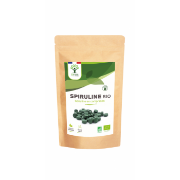 Spiruline Bio - Complément alimentaire - Spiruline - Energie - 65% de Protéine - 17% de Phycocyanine - BIOPTIMAL - 600 Comprimés