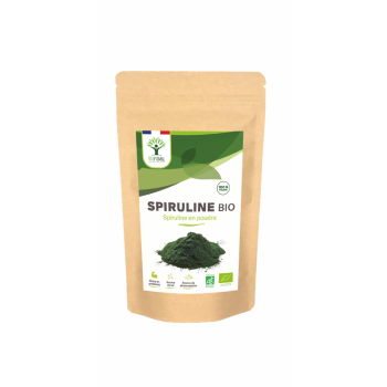 Spiruline Bio - Protéines Phycocyanine Fer - 100% Spiruline Pure en Poudre - Conditionné en France - Certification Ecocert - 100g en poudre