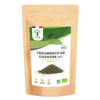 Téguments de Chanvre Bio - 100% téguments de graines de chanvre - Fabriqué en France - Vegan - 400g