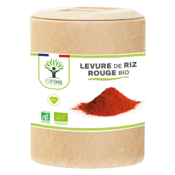 Levure de riz rouge bio - Monacoline K - Complément alimentaire - Fabriqué en France - 200 gélules