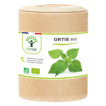 Ortie Bio - Complément Alimentaire - 100% Poudre de Feuille Ortie - Fabriqué en France - Vegan - 200 gélules