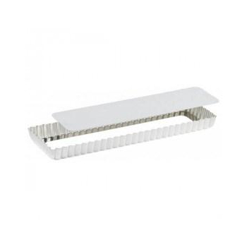Moule à tarte rectangulaire en fer blanc avec fond amovible - Spécial Flan