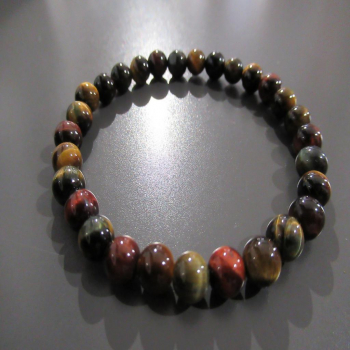 Bracelet en Oeil du tigre multicolore 6mm