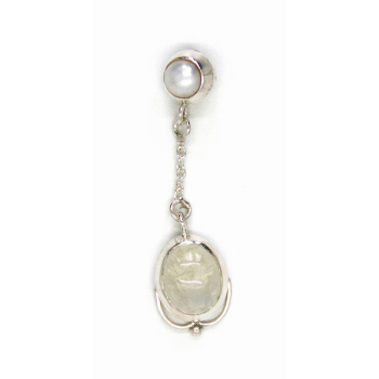 Pendentif argent et perle, Argent 925ème ( g)et perle d'eau, L 1 cm, 