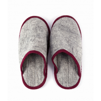 Chaussons gris/rouge T37