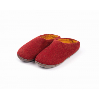 Chausson en feutrine, semelle cuir