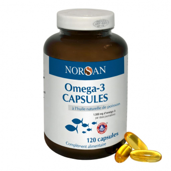 NORSAN Omega 3 Capsules 1500 mg Huile de Poisson 120 capsules
