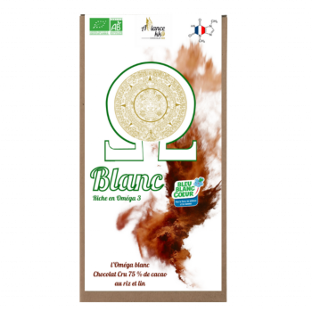 Tablette de chocolat cru Oméga BLANC
