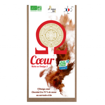 Tablette de chocolat cru Oméga COEUR