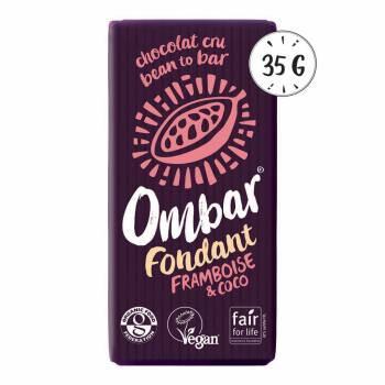 Chocolat Cru Fondant Framboise-Coco 35g Bio - Ombar