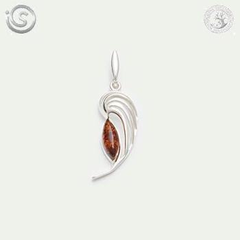 Pendentif ambre et argent.