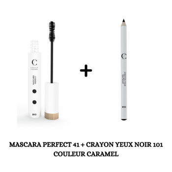 Mascar Perfect 41 + Crayon Yeux Bio Noir  N°101 - Couleur Caramel