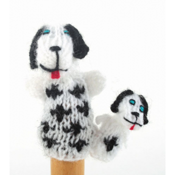 Marionette tricotée "dalmatien et petit"