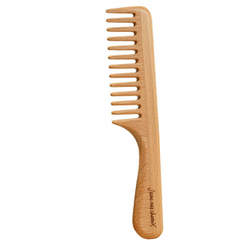 Peigne en bois à dents larges pour cheveux bouclés 