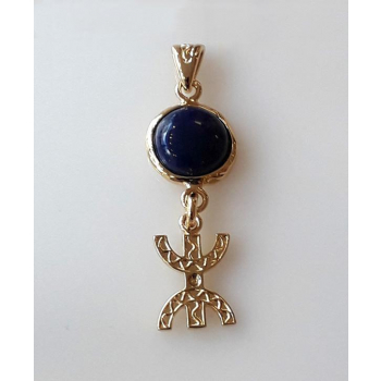 Pendentif Lapis-Lazuli Liberté / Ancrage plaqué or