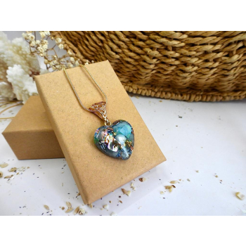 Pendentif orgonite coeur new Douceur Marine