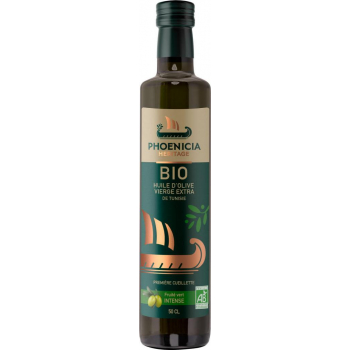 PHOENICIA HERITAGE Huile d’olive vierge Extra Biologique fruité vert intense -Bouteille 50 cl  