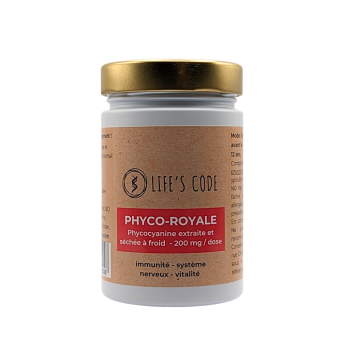 Phyco-Royale 200 : Phycocyanine lyophilisée 200 mg par dose + Gelée Royale + Magnésium - 180 gélules végétales - Cure de 3 mois