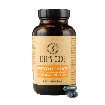 Phyco-Eléments 200 : Phycocyanine lyophilisée 200 mg par dose + 7 oligo-éléments biodisponibles - 180 gélules végétales - Cure de 3 mois