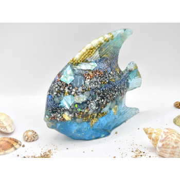 Poisson orgonite aigue marine