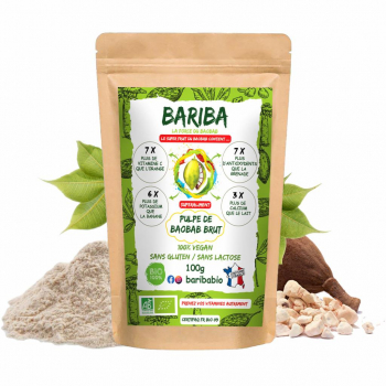 Pulpe de baobab bio en poudre 100g - Bariba