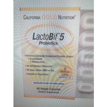 Probiotiques LactoBif, 5 milliards d'UFC, 60 capsules végétales 