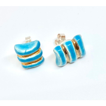 Boucles d'oreilles berlingots bleu turquoise