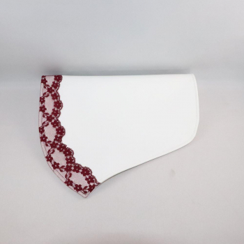 Rabat pour base sac Essentiel en alter-cuir de raisin blanc dentelle bordeaux