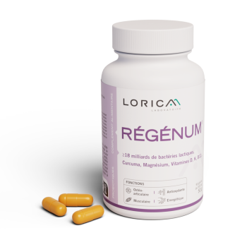Régénum® - Flacon de 90 gélules - collagène, glucosamine, chondroitine, curcuma et bactéries lactiques - 1 mois