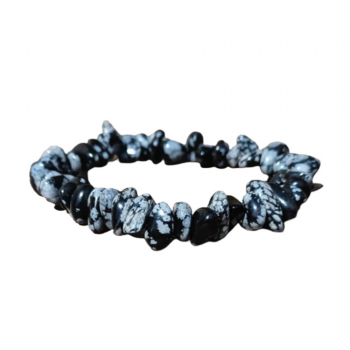 Collection chips bracelet de pierre d'obsidienne flocon 18cm Pur Noisetier