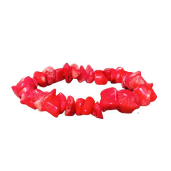 Collection chips bracelet de pierre de corail rouge 18cm Pur Noisetier