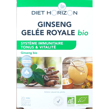 Ginseng et gelée royale 20 ampoules Diet Horizon BIO