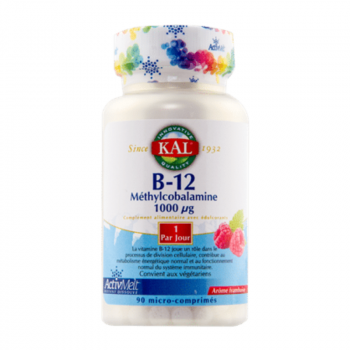 Vitamine B12 framboise 90 comprimés Kal