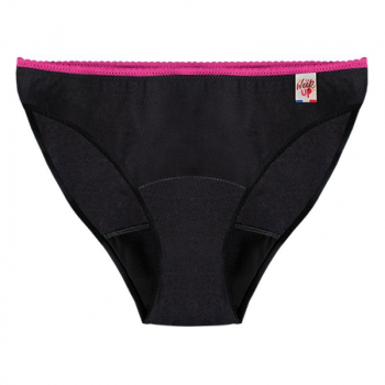 Culotte menstruelle - Nuit flux normal - Dentelle rose - T48