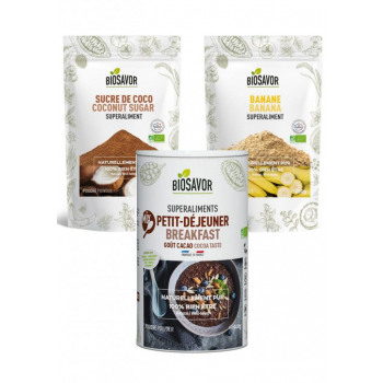 Box SuperAliments Healthy & Gourmand - Mix Breakfast Cacao + Sucre de Coco + Banane 
