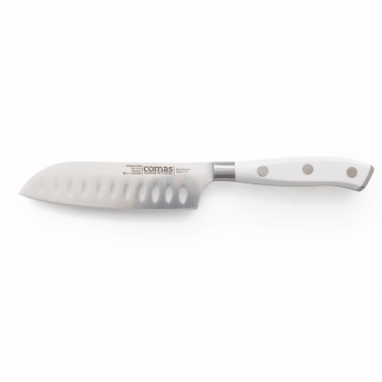 Couteau Santoku blanc en inox 18 cm