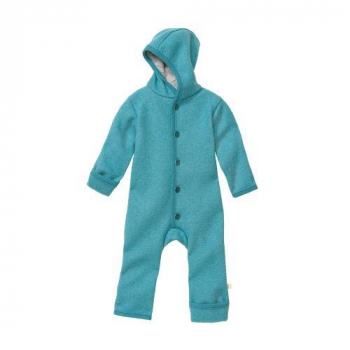 Combinaison turquoise en laine bouillie pour bébé Disana tailles 50 à 68